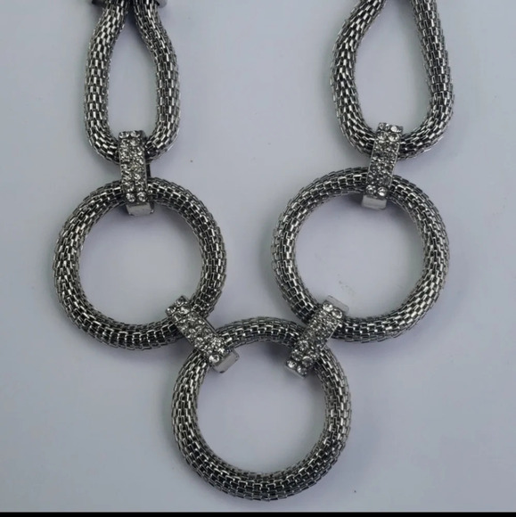 Women's New York & Company Silver 3 Ring Statement Necklace - Picture 2 of 12